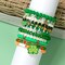 40 Pcs St. Patrick's Day Shamrock Bracelets Set Green Irish Clay Stretch Stackable Friendship Bracelet for Women, Party Favors Jewelry Gift Party Supplies